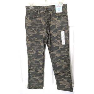 Boys Camo Print Super Stretch Slim Fit Jeans Olive 10 Husky Green